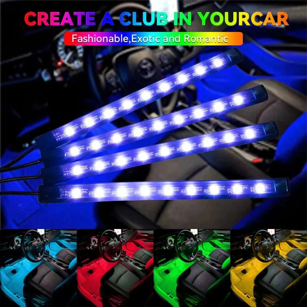 Neon RGB LED Car Foot Lights with App and Remote Control - Image 3