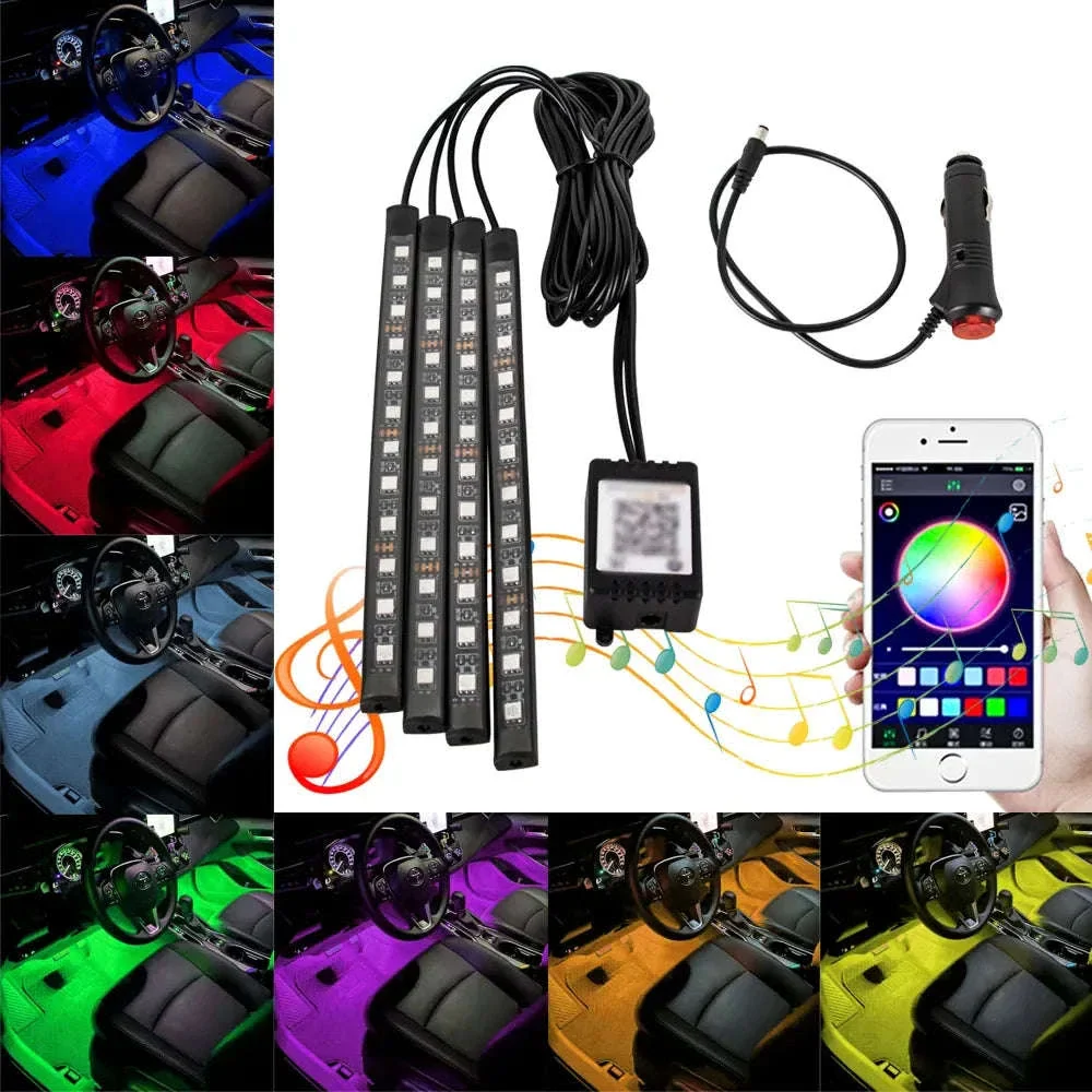 Neon RGB LED Car Foot Lights with App and Remote Control - Image 7