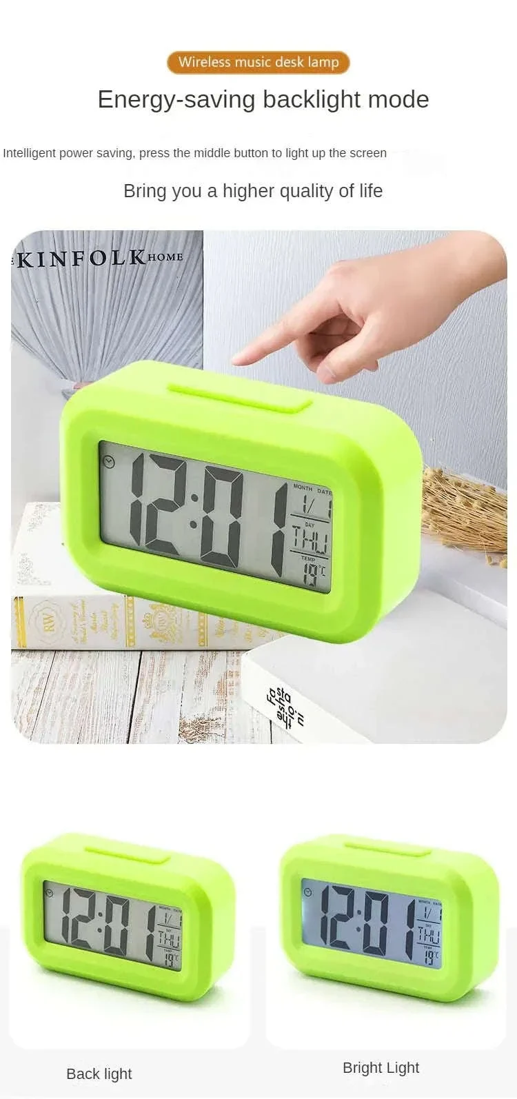 LED Digital Alarm Clock with Temperature, Calendar & Snooze - Image 10