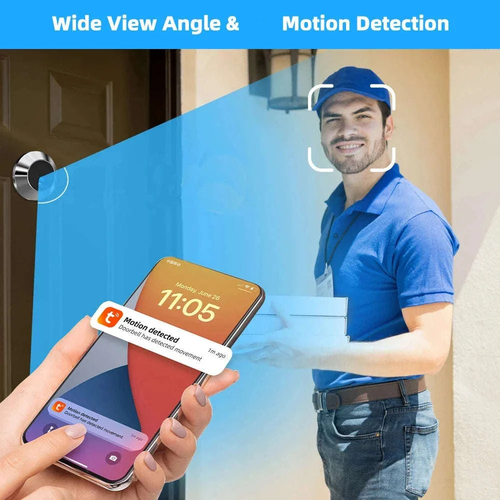 1080P WiFi Peephole Door Camera with Motion Detection - Image 8