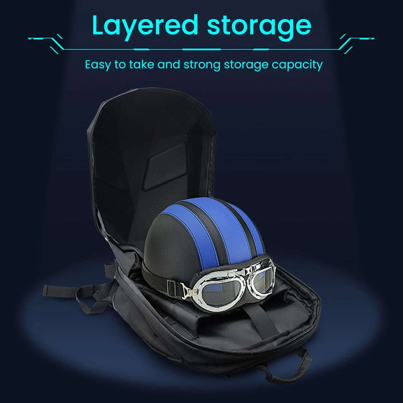 LED Motorcycle Backpack with Programmable Display & Hard Shell - Image 4
