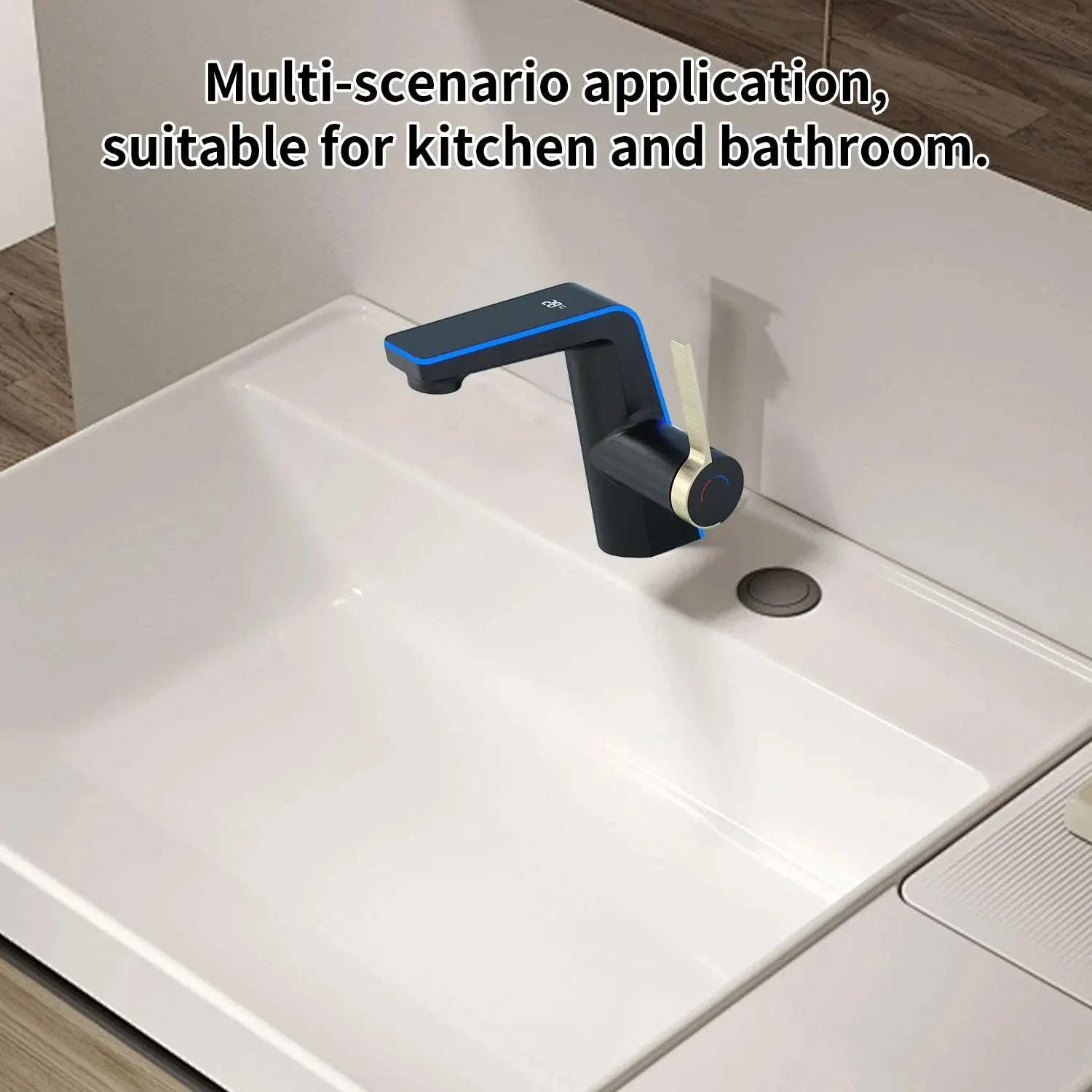 LED Temperature Display Bathroom Faucet with Dual Spray Modes - Image 14