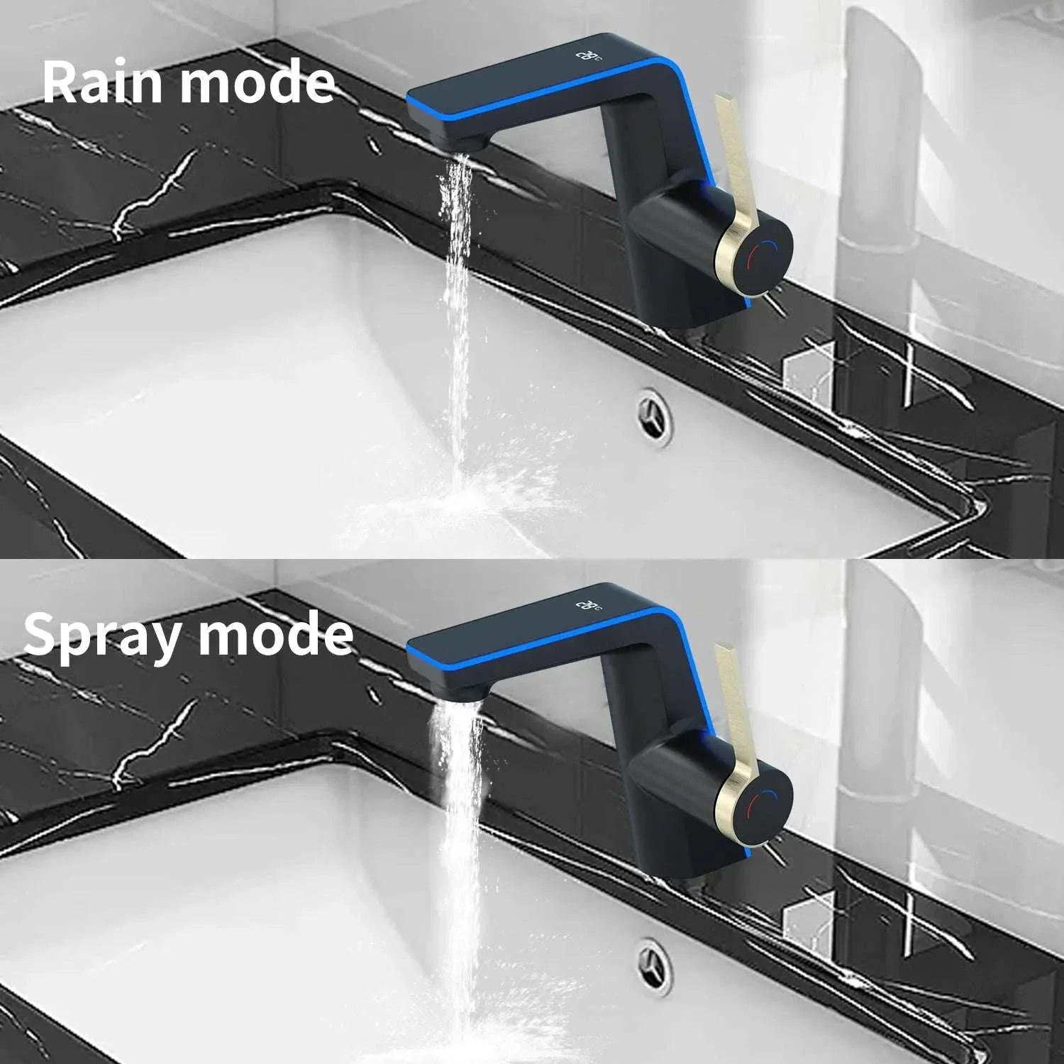 LED Temperature Display Bathroom Faucet with Dual Spray Modes - Image 15