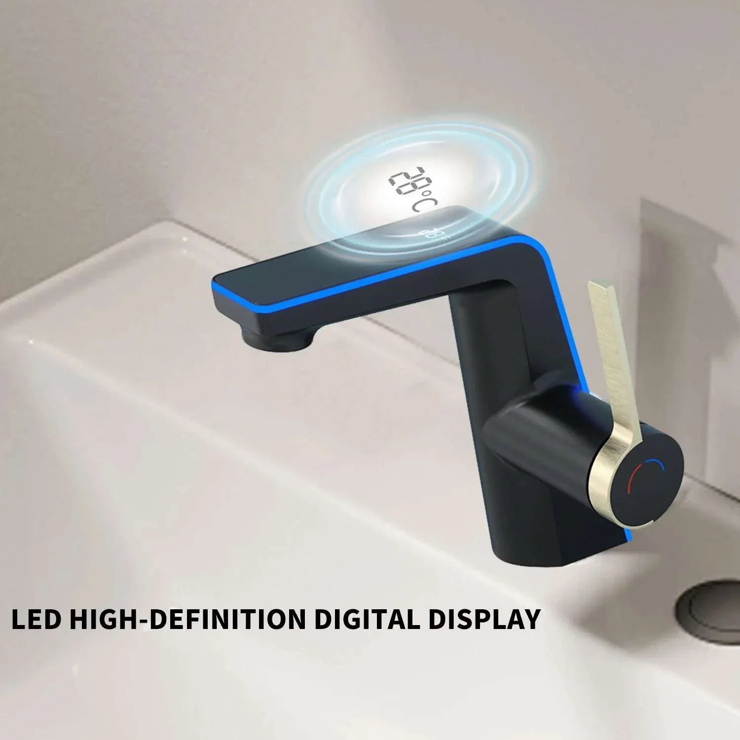 LED Temperature Display Bathroom Faucet with Dual Spray Modes - Image 16