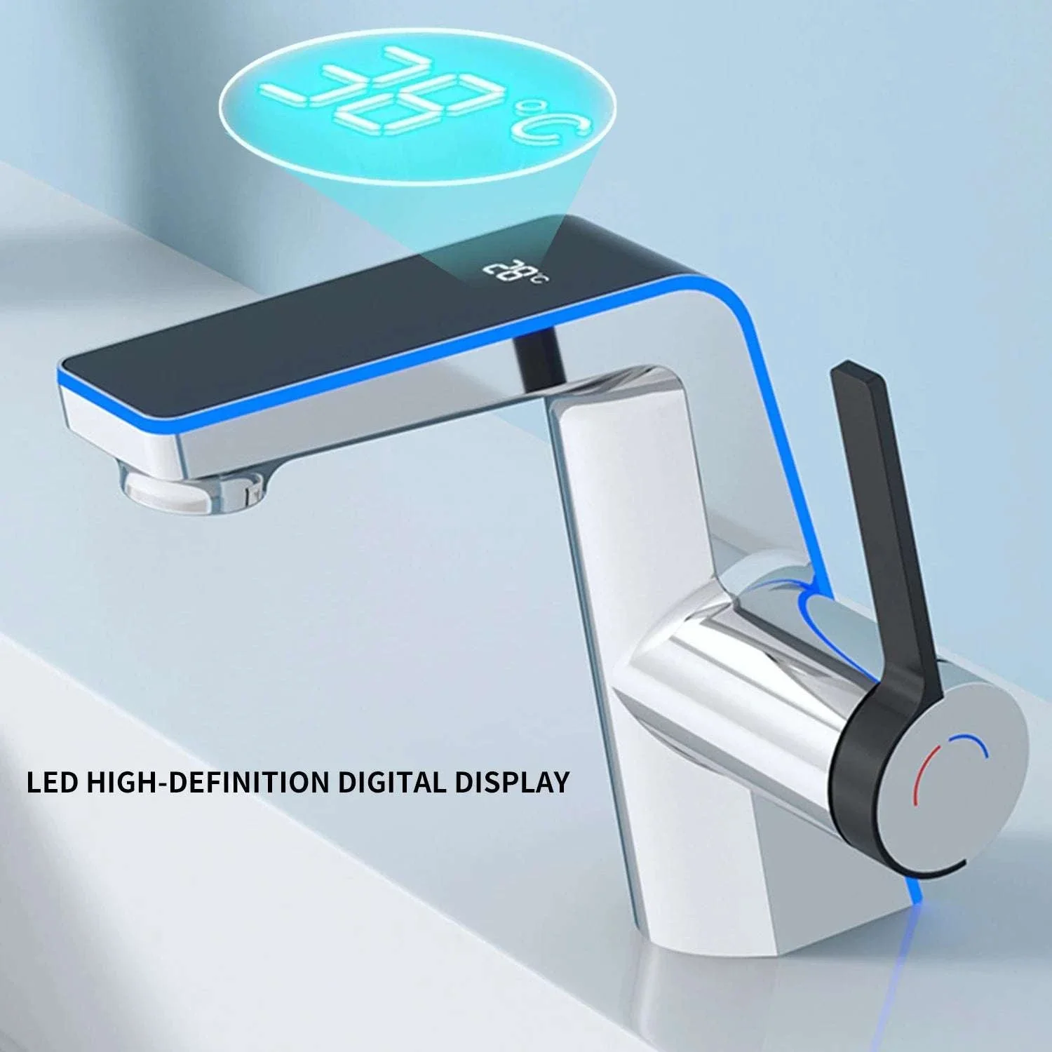LED Temperature Display Bathroom Faucet with Dual Spray Modes - Image 2