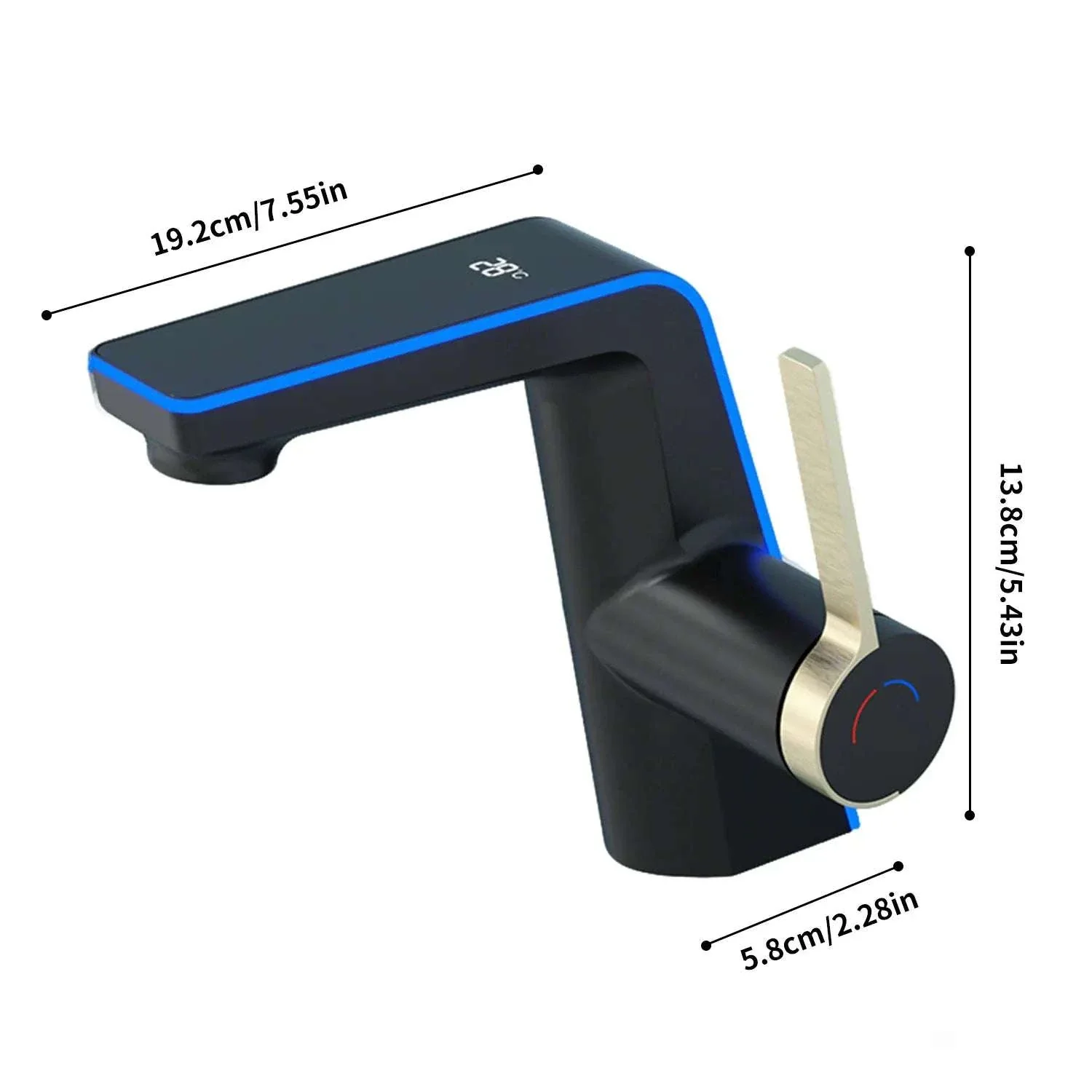 LED Temperature Display Bathroom Faucet with Dual Spray Modes - Image 20