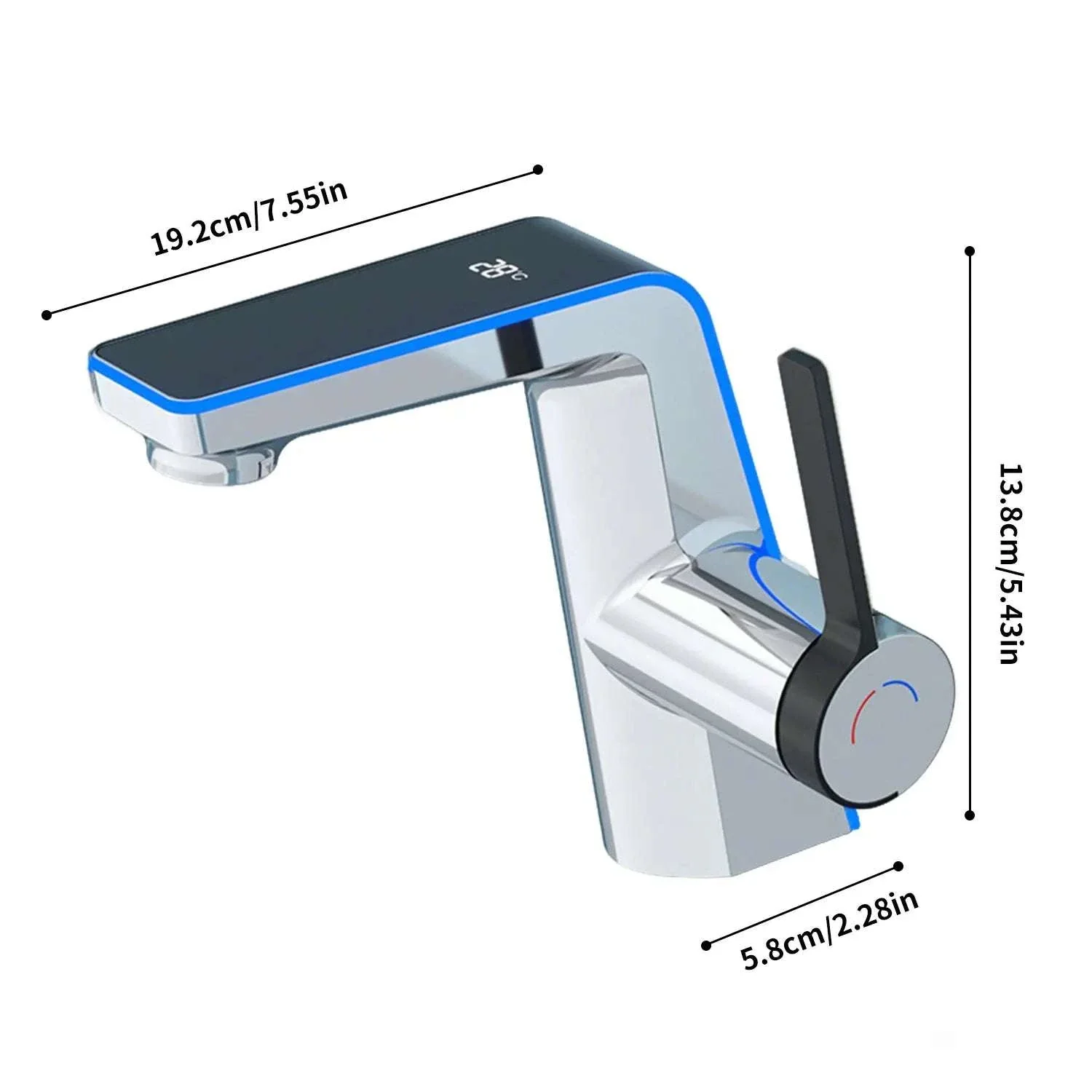 LED Temperature Display Bathroom Faucet with Dual Spray Modes - Image 6