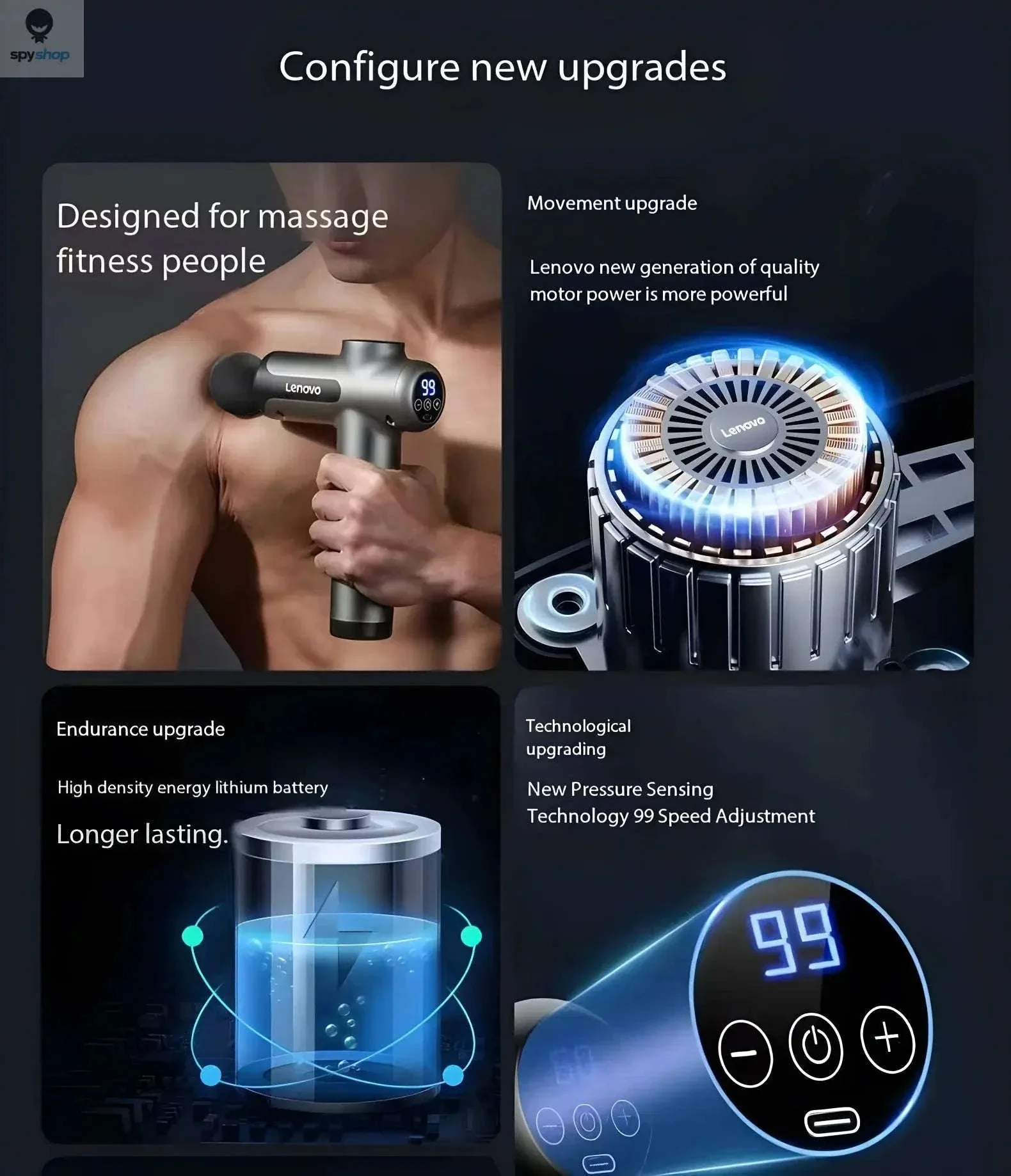 Lenovo Deep Muscle Fascia Gun for Sore Muscle Relief - Image 7