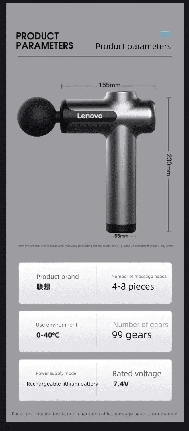 Lenovo N3 Deep Tissue Massage Device with LED Touch Control - Image 15