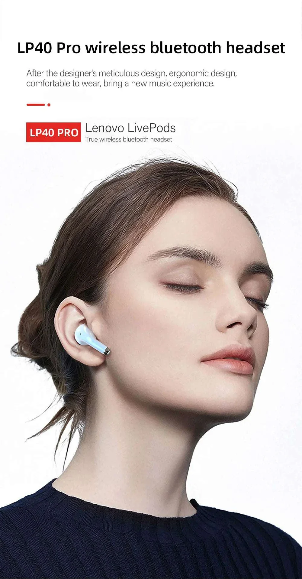 Lenovo LP40 Pro Wireless Earbuds Bluetooth 5.3 Low Latency - Image 10