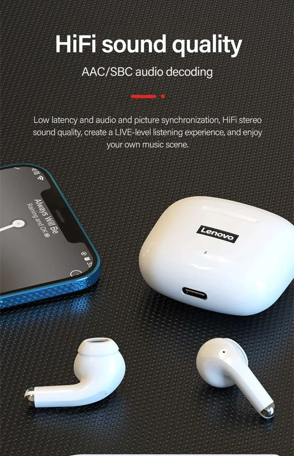 Lenovo LP40 Pro Wireless Earbuds Bluetooth 5.3 Low Latency - Image 11