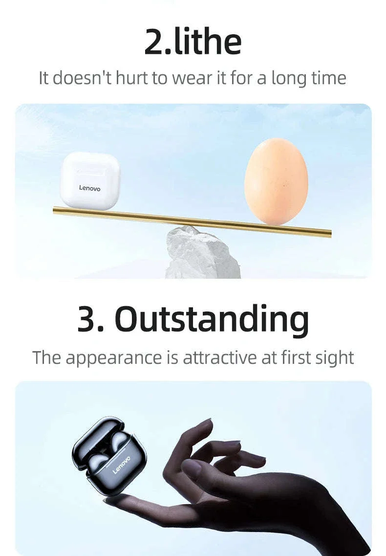 Lenovo LP40 Wireless Bluetooth Earphones with Low Latency - Image 9