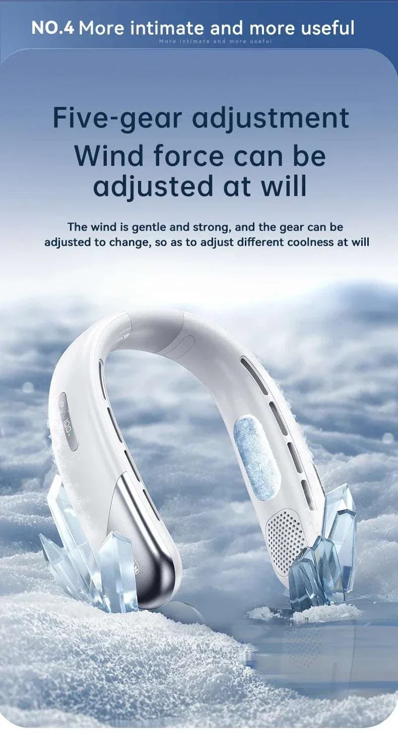 Portable Neck Air Conditioner Fan 5-Speed Rechargeable Cooling - Image 18