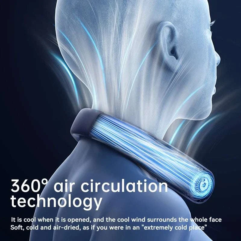 Portable Neck Air Conditioner Fan 5-Speed Rechargeable Cooling - Image 2