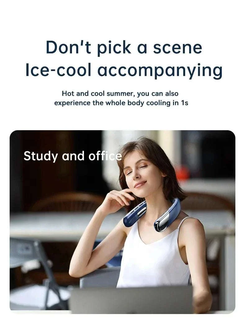 Portable Neck Air Conditioner Fan 5-Speed Rechargeable Cooling - Image 22