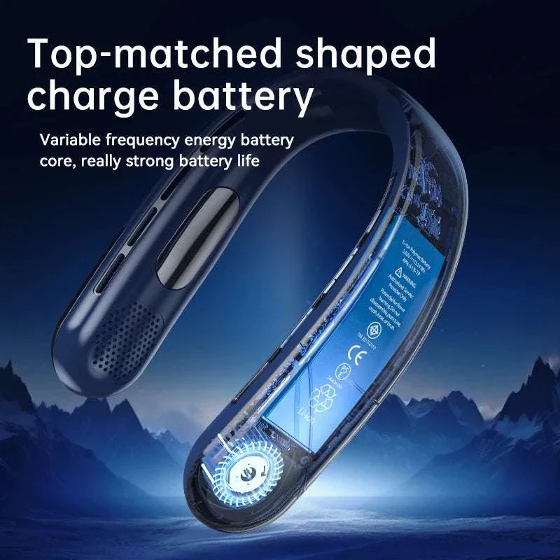 Portable Neck Air Conditioner Fan 5-Speed Rechargeable Cooling - Image 4
