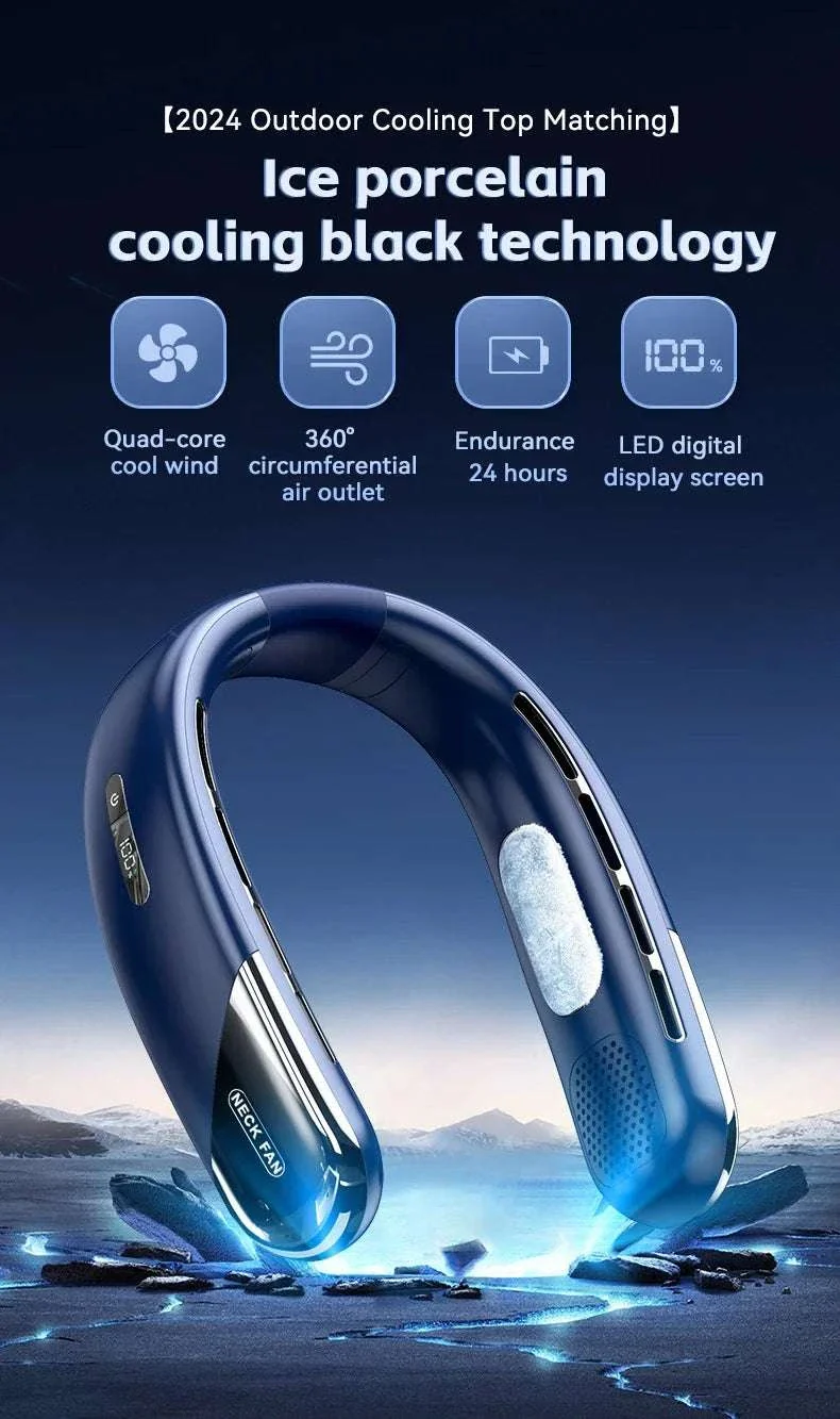 Portable Neck Air Conditioner Fan 5-Speed Rechargeable Cooling - Image 7