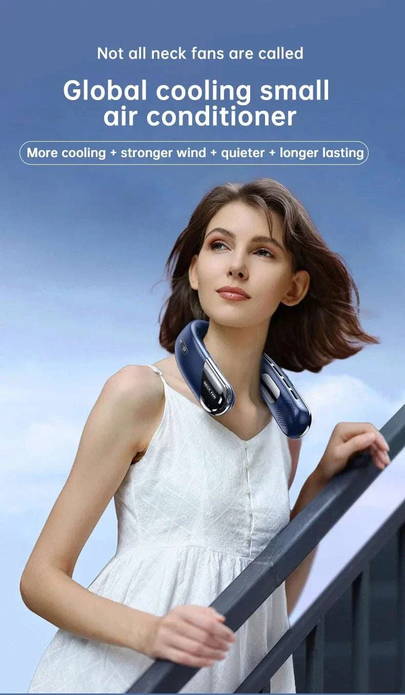 Portable Neck Air Conditioner Fan 5-Speed Rechargeable Cooling - Image 9