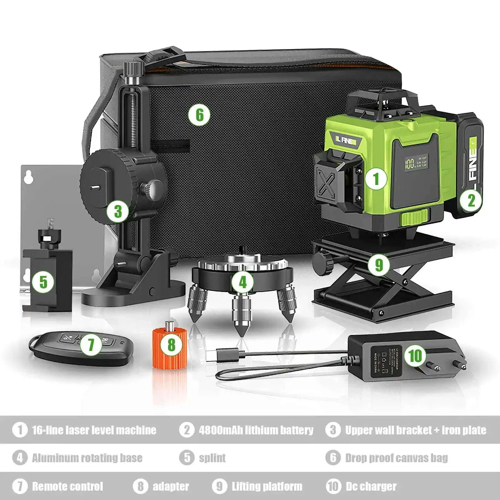 4D Laser Level 16-Line 360° Self-Leveling Tool - Image 8
