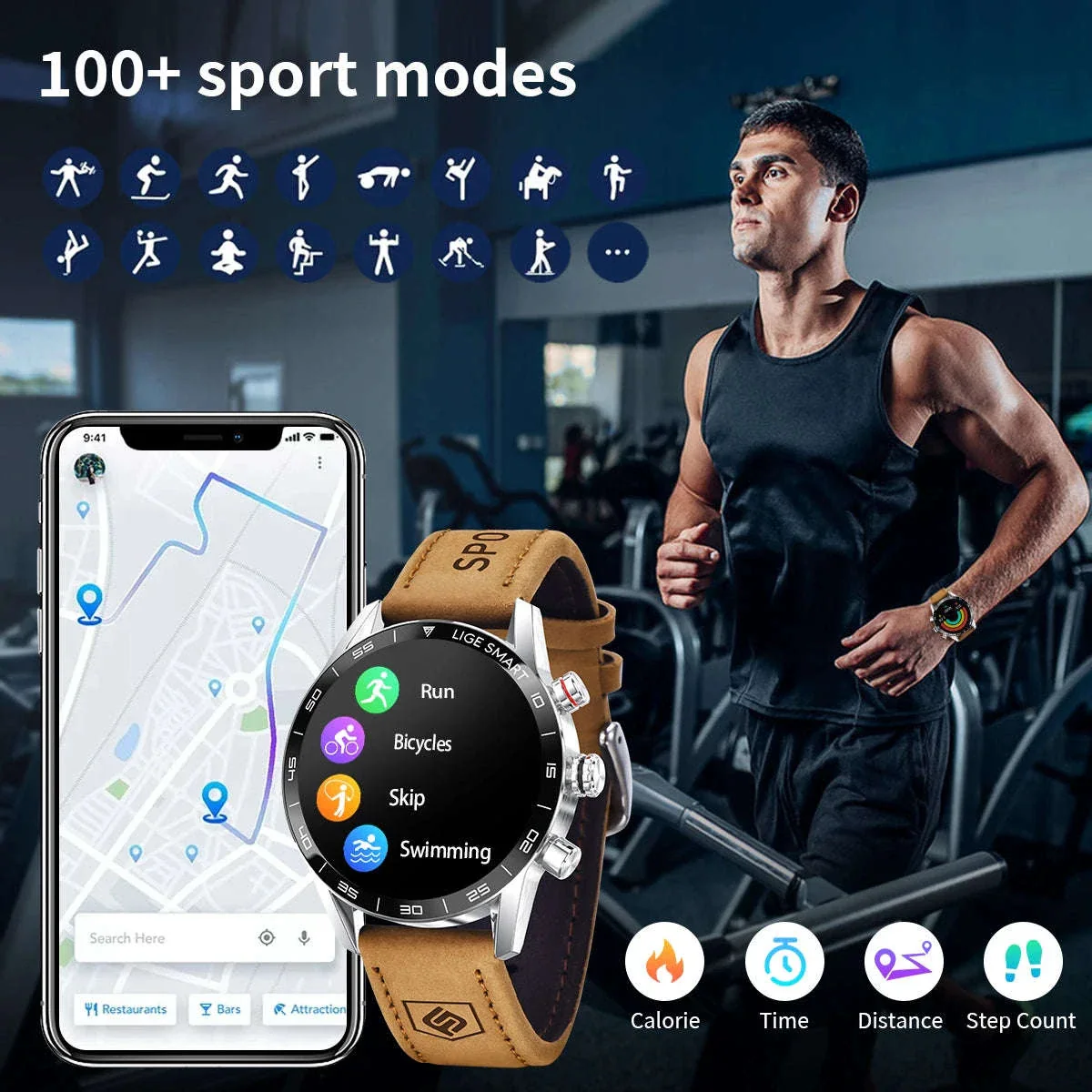 LIGE Rugged Military GPS Smartwatch with AMOLED Display - Image 6