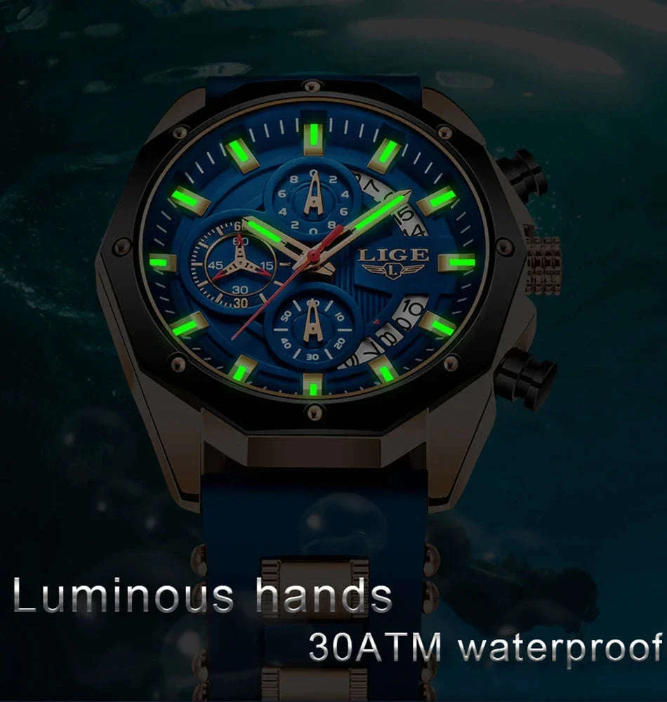 LIGE Luxury Silicone Sport Watch for Everyday Style - Image 15