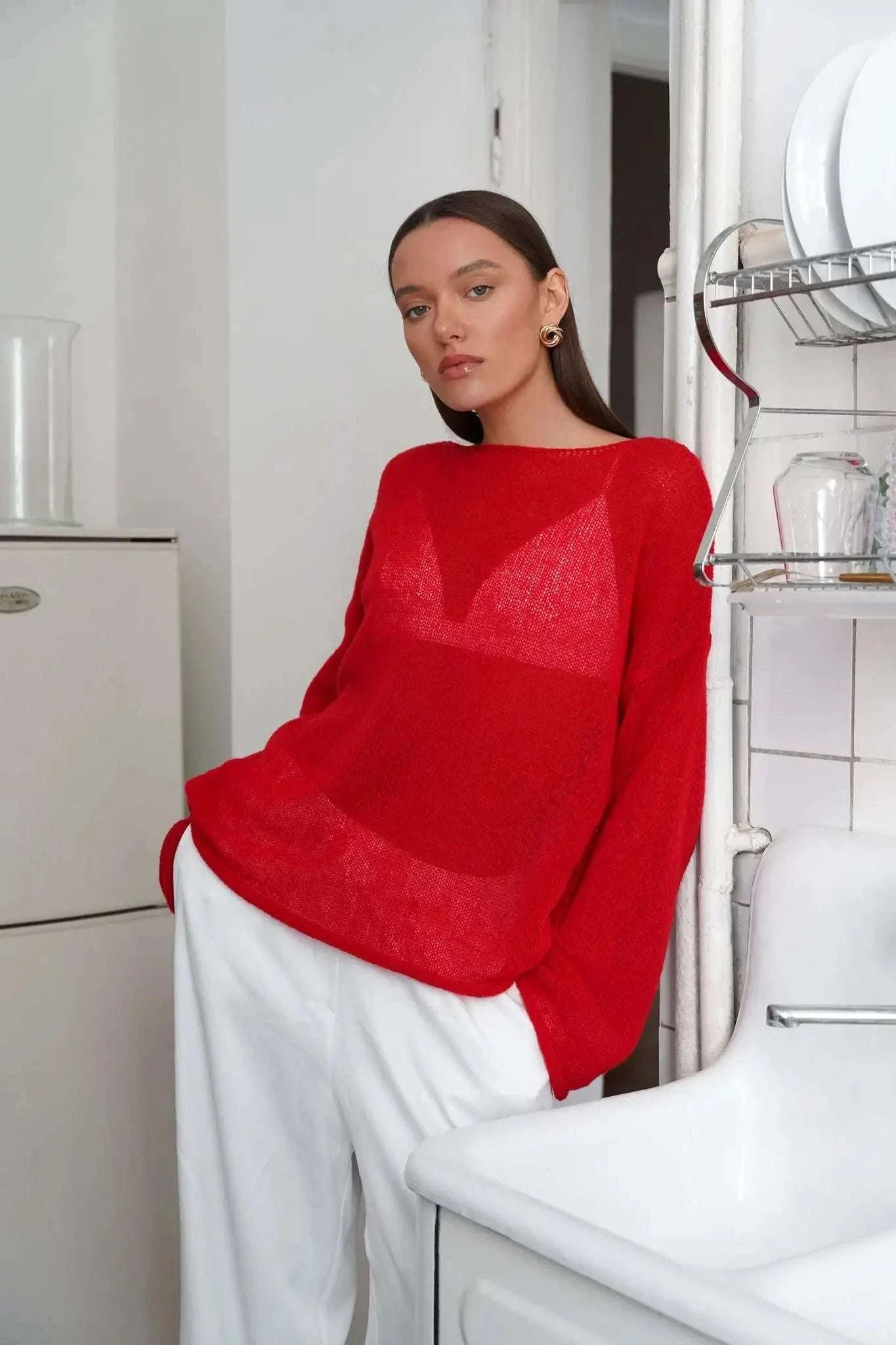 Lightweight Loose Fit Turtleneck Sweater for Women Soft Casual Pullover - Image 22