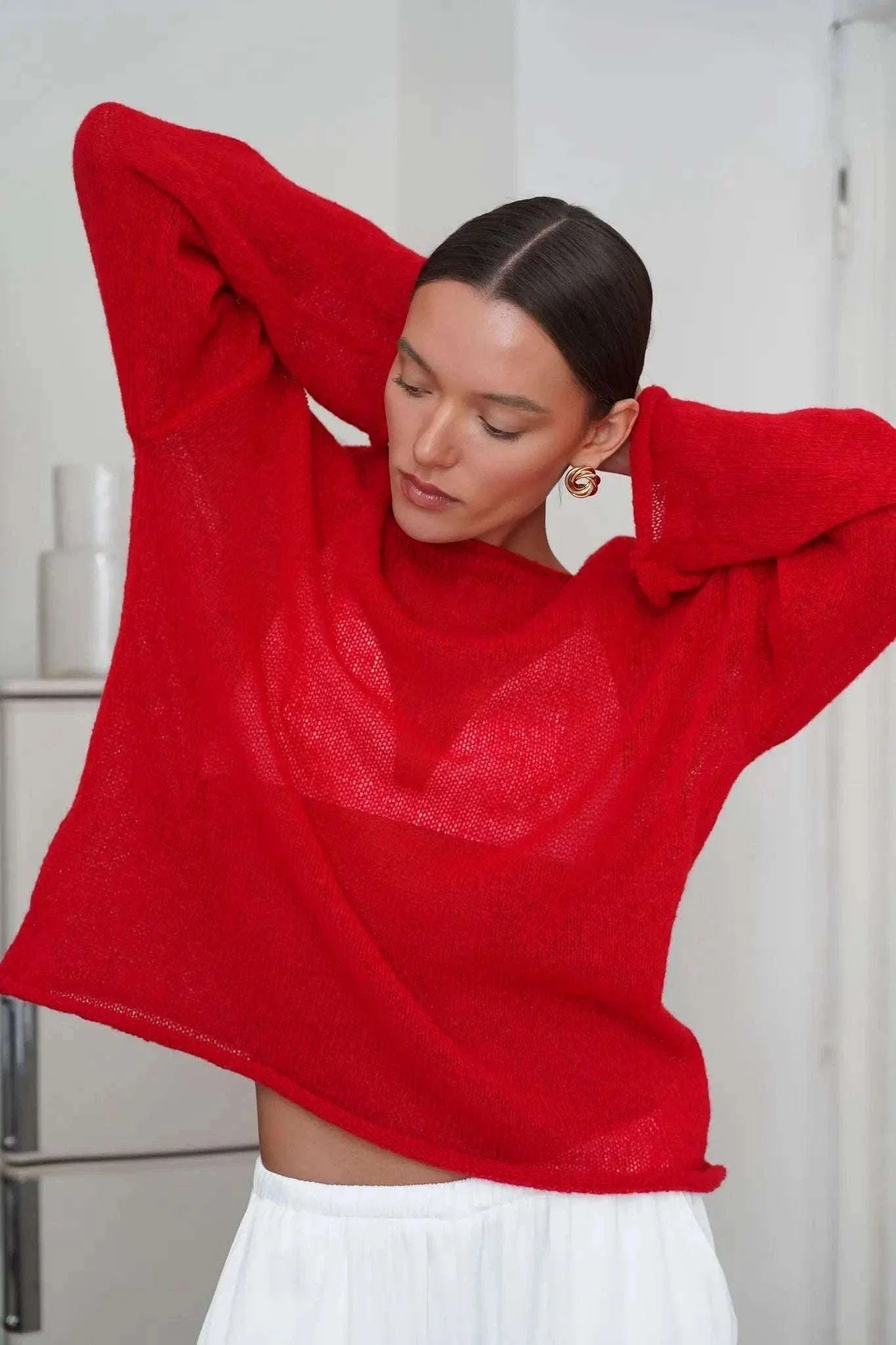 Lightweight Loose Fit Turtleneck Sweater for Women Soft Casual Pullover - Image 24