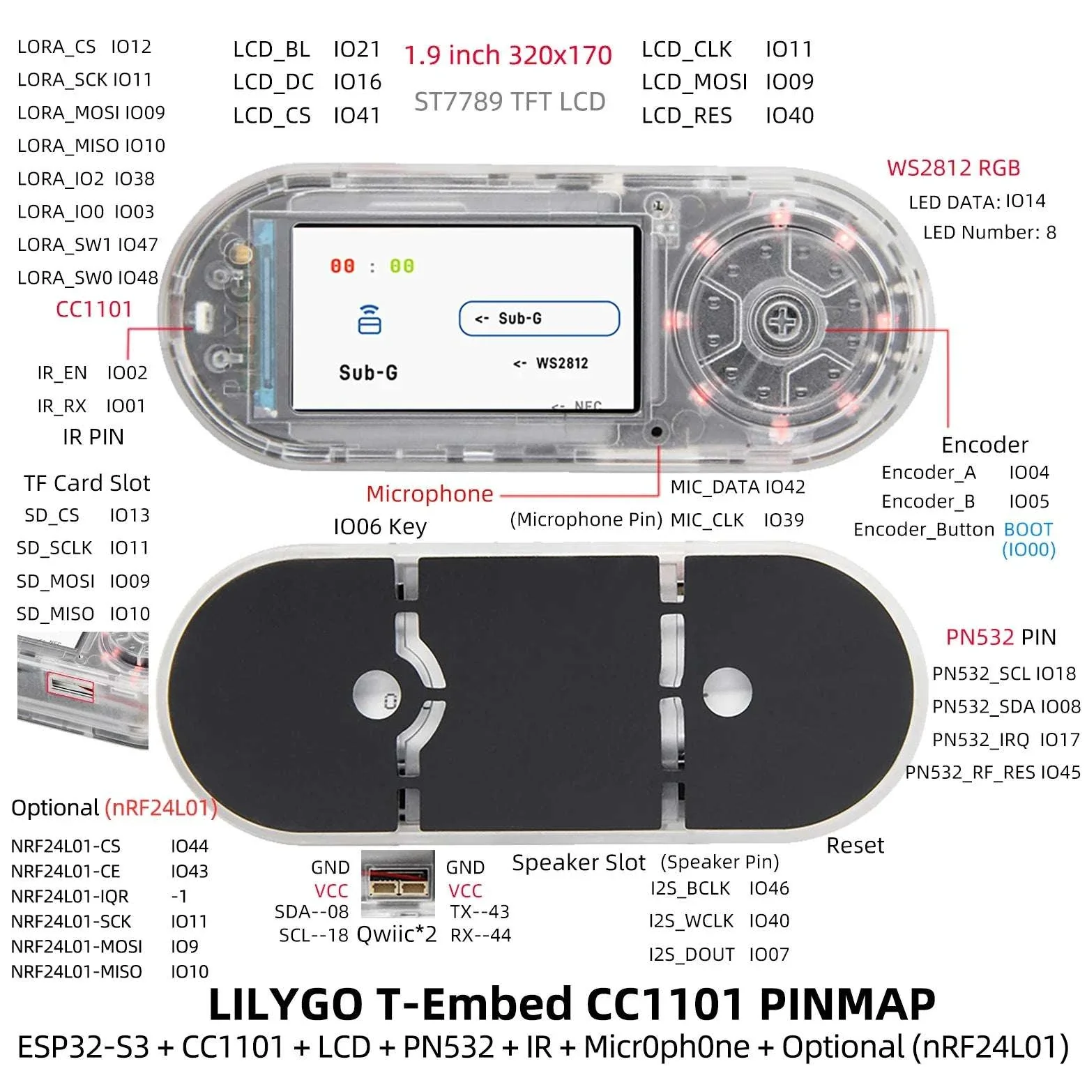 ESP32-S3 RF Development Board with CC1101, NFC, LCD & 1300mAh Battery - Image 11