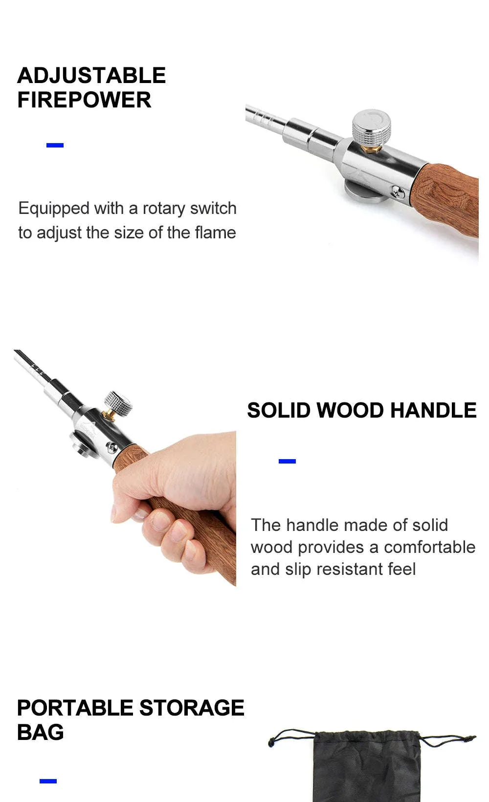 Long Handle Detachable Stainless Steel Camping Torch - Image 10