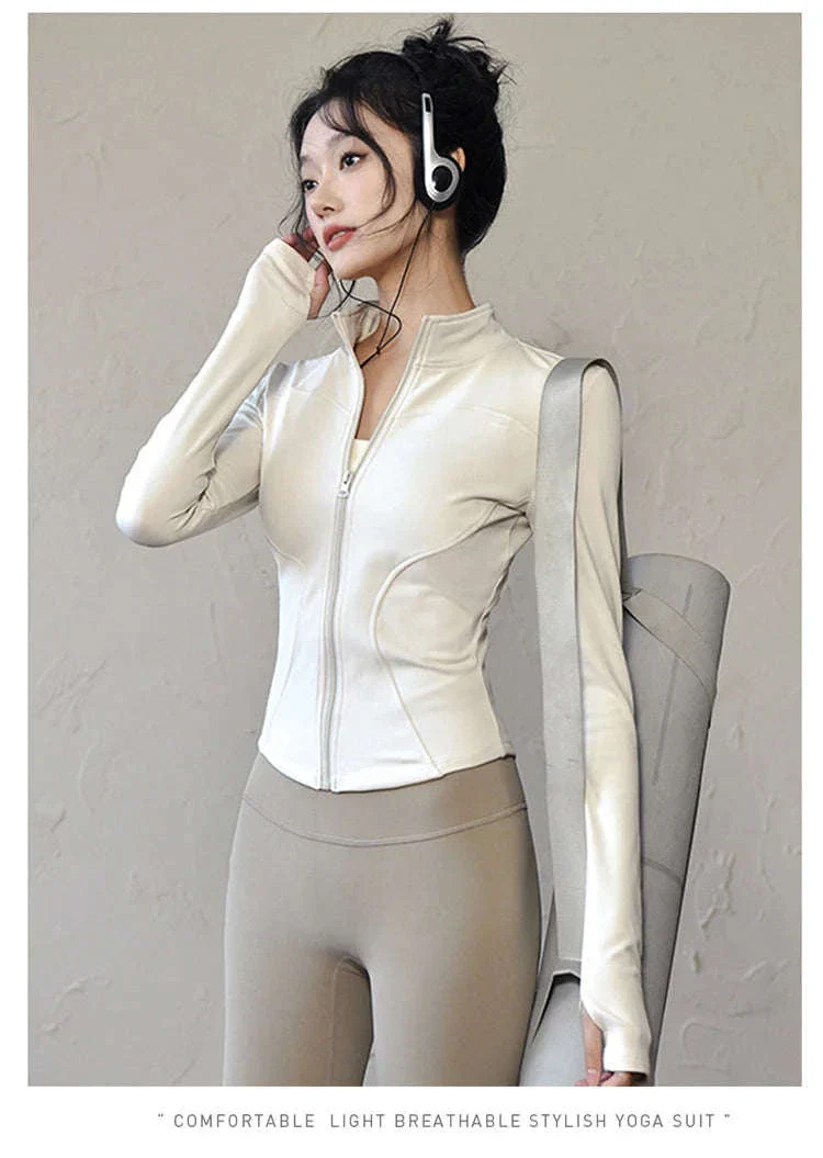 Women's Long Sleeve Sports Jacket for Cold-Weather Training - Image 7