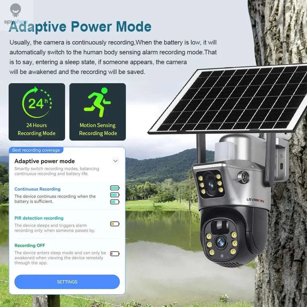 4G Solar Security Camera with Dual-Lens 4K Outdoor Surveillance - Image 4