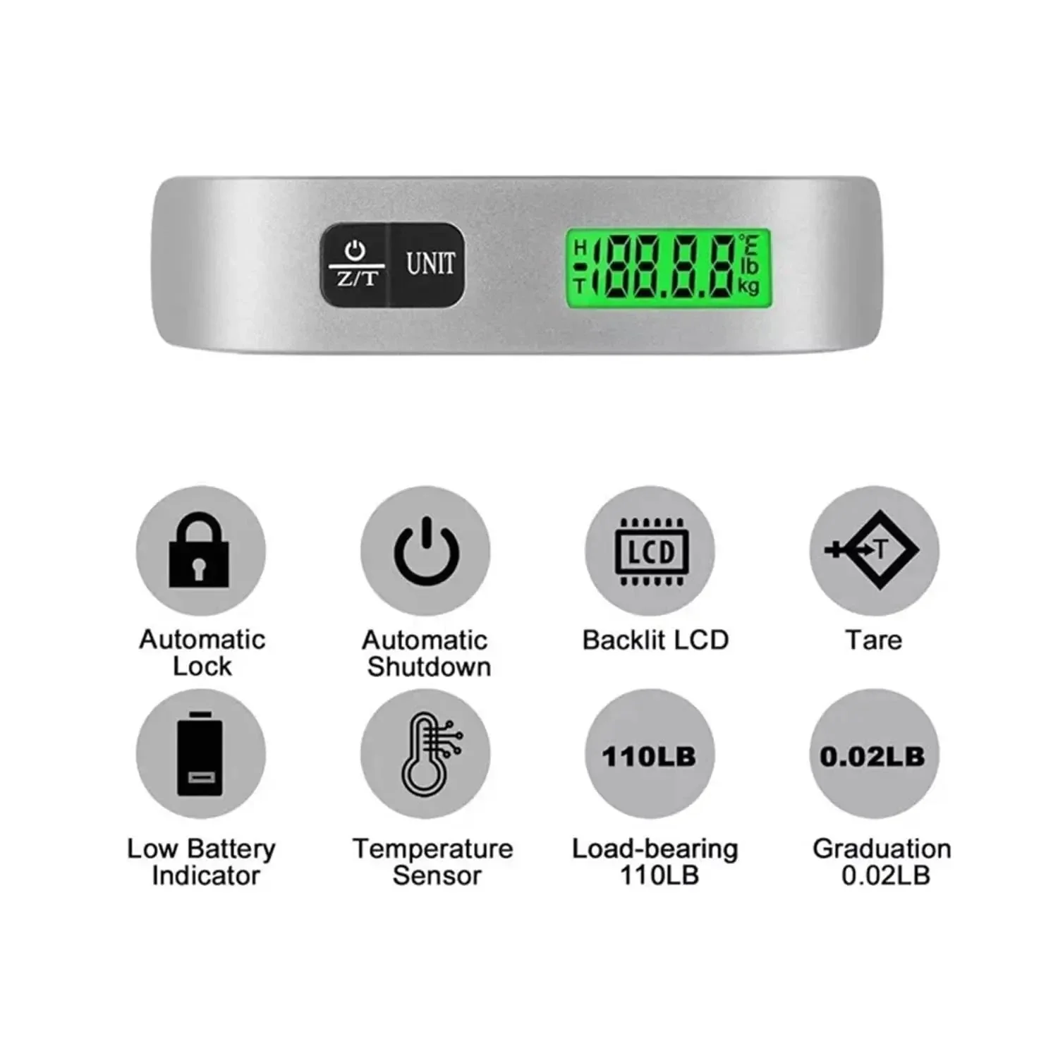 Digital Luggage Scale 110lb/50kg with LCD Display - Image 3