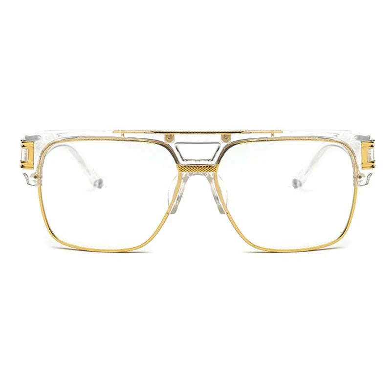 Oversized Square Glasses Frame with Clear Blue Light Lenses - Image 4