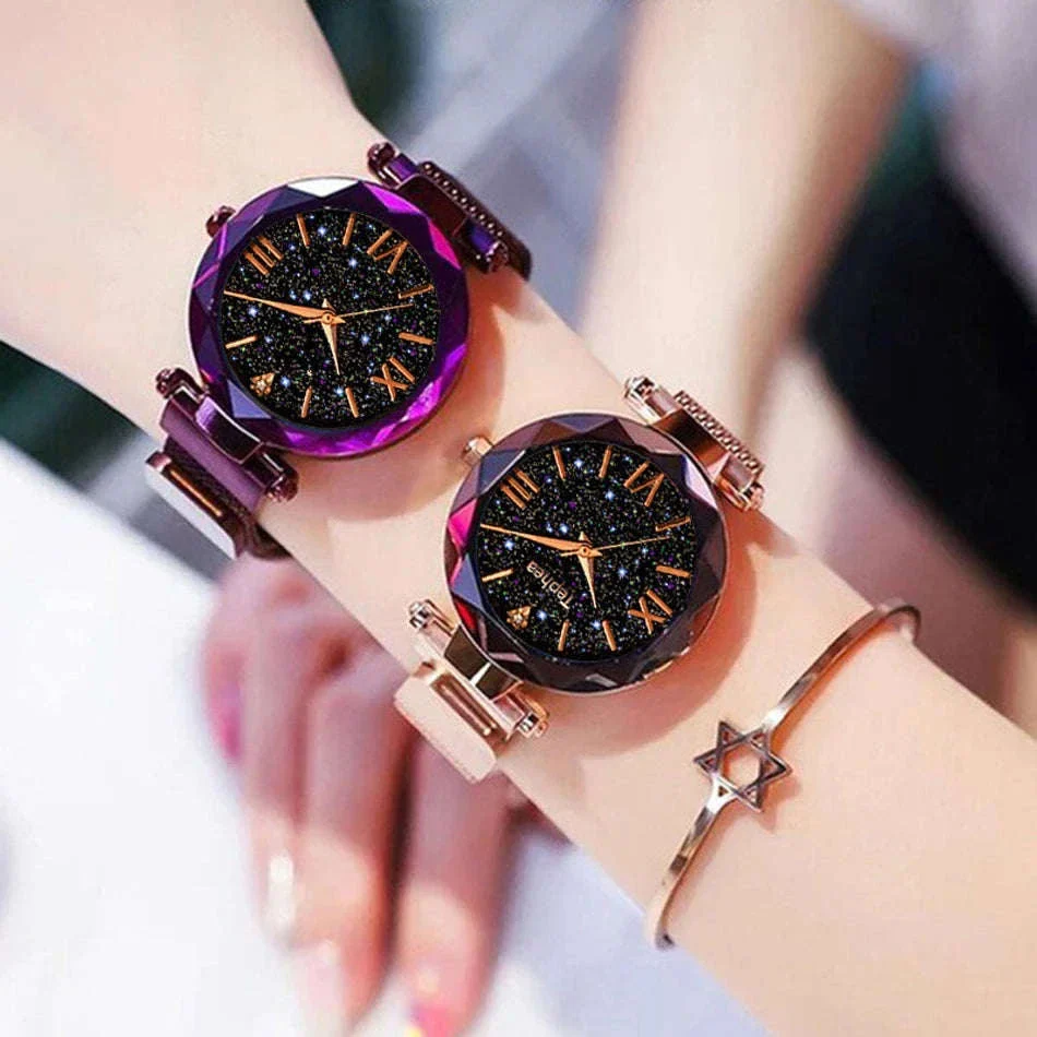 Starry Sky Magnetic Mesh Women's Watch with Luminous Dial - Image 14