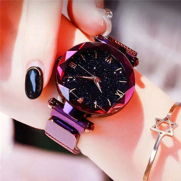 Starry Sky Magnetic Mesh Women's Watch with Luminous Dial - Image 24