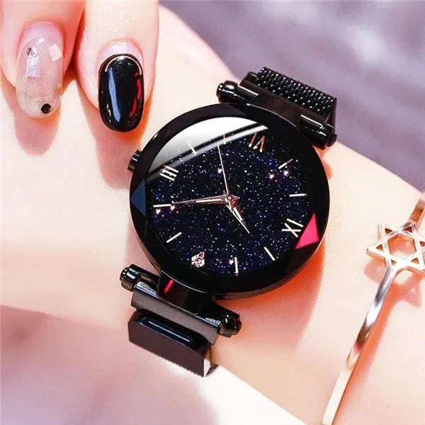 Starry Sky Magnetic Mesh Women's Watch with Luminous Dial - Image 25