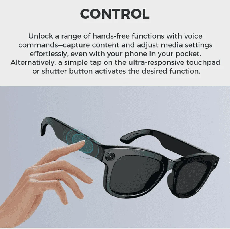 Smart Glasses with Camera, AI Translation & Bluetooth Audio M01 - Image 6