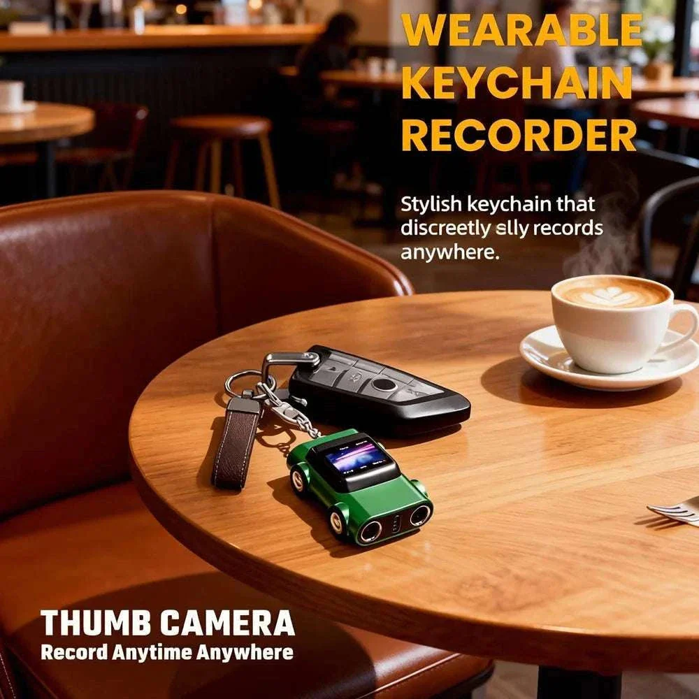 Mini Keychain Camera with 1.0" Screen, 1080P HD Video Recorder - Image 2