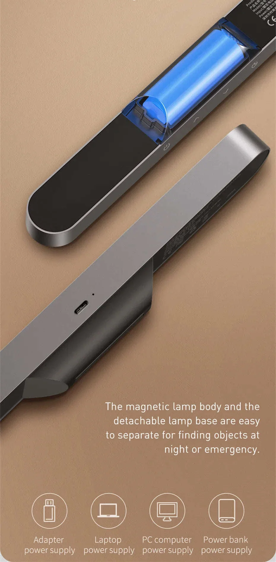 Magnetic LED Night Light with Stepless Dimming & 24H Battery - Image 12