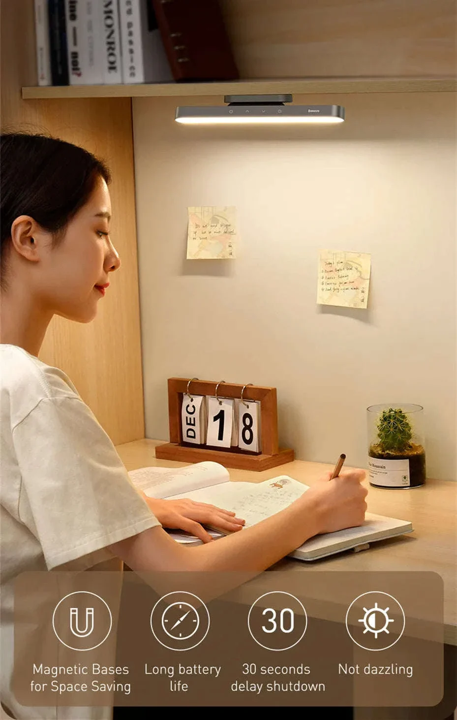 Magnetic LED Night Light with Stepless Dimming & 24H Battery - Image 9