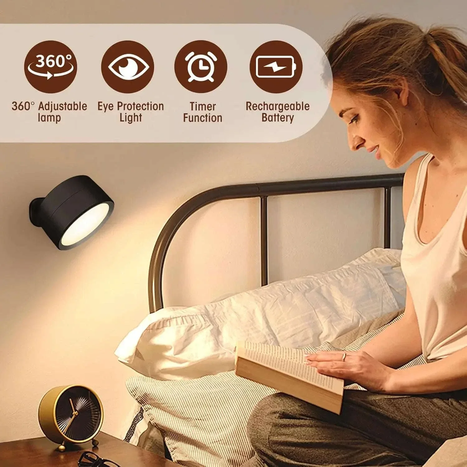 Magnetic LED Wall Light with Remote Control and 360° Rotation - Image 3