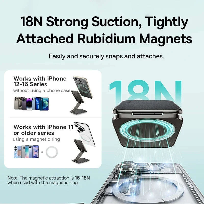 Magnetic Phone Holder Stand for iPhone 12–16 Foldable 360° Mount - Image 6