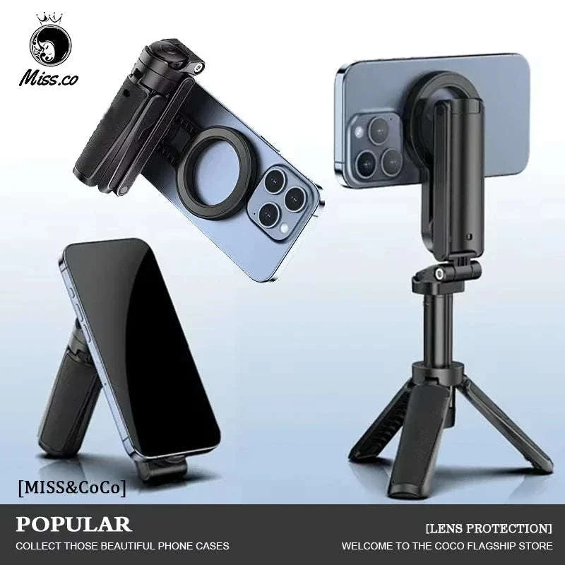 Magnetic Phone Tripod Wireless Grip Selfie Stick - Image 2
