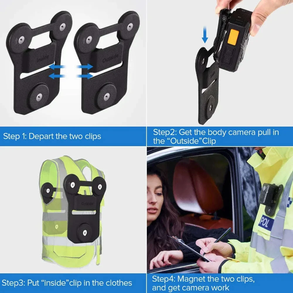 Magnetic Suction Back Clip for Body-Worn Cameras Secure Dual Magnet Hold - Image 11