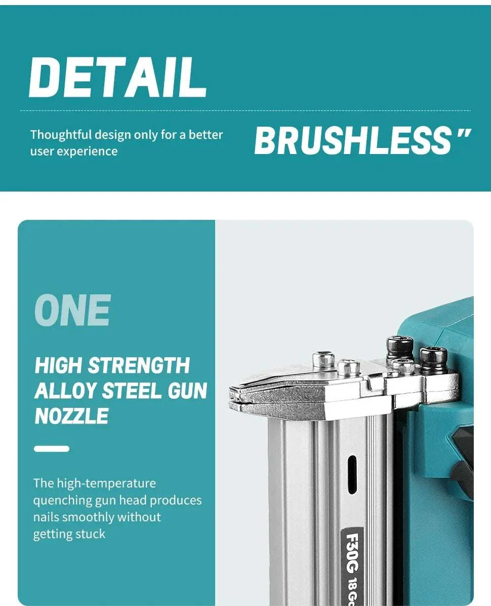 Cordless Nail Gun 10–30mm 100-Nail Capacity High-Speed Woodworking Tool - Image 9