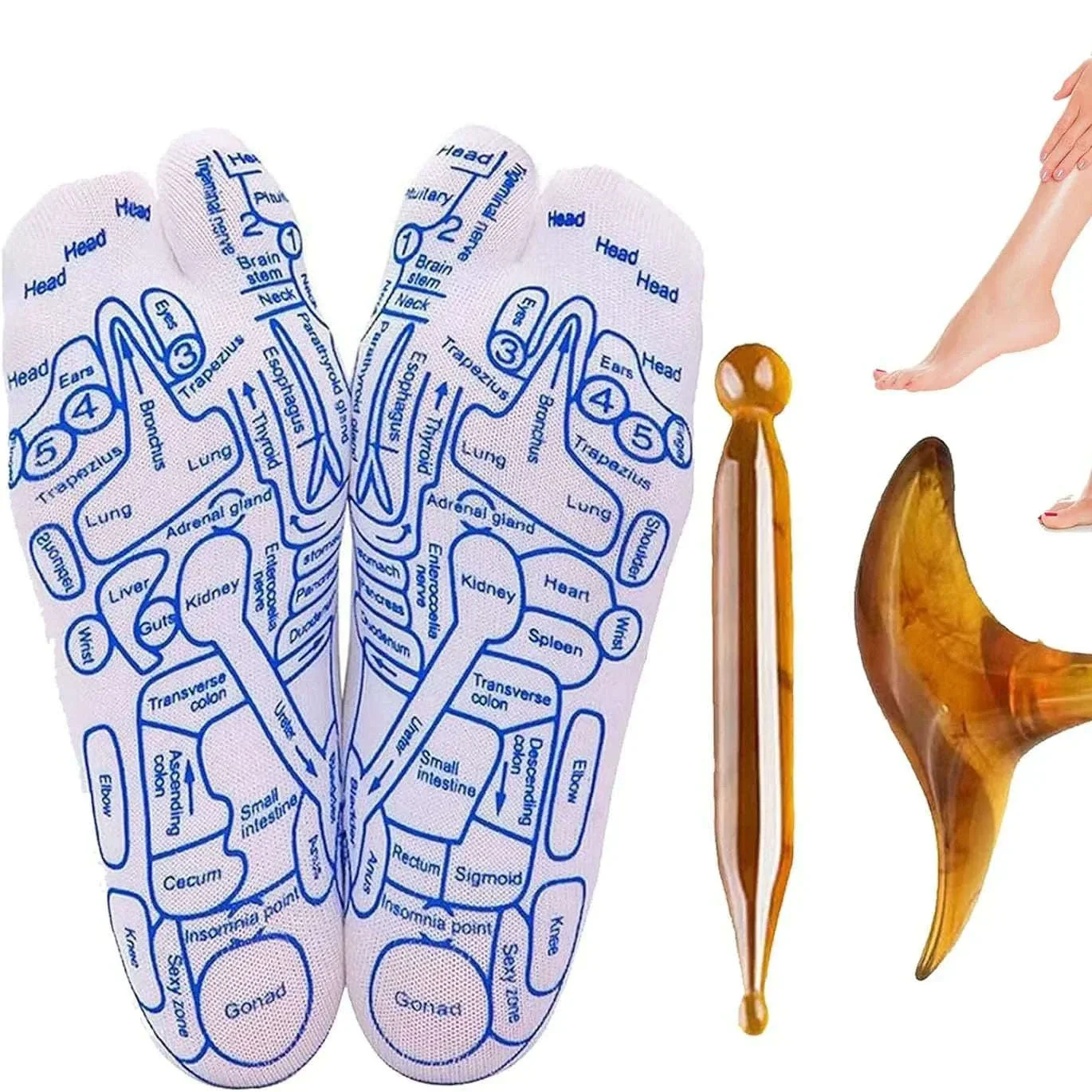 Acupressure Foot Massage Socks with Reflexology Zones