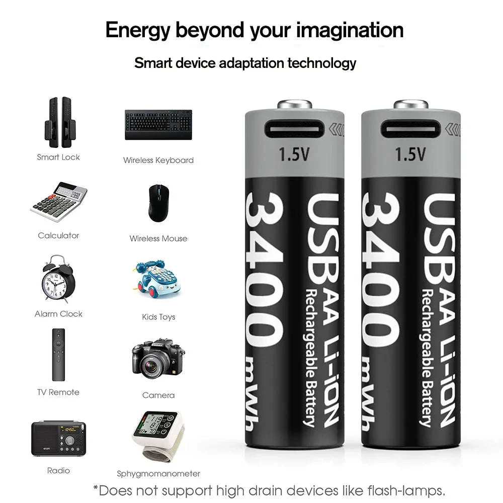 MATOV USB Rechargeable AA & AAA Li-ion Batteries - Image 5