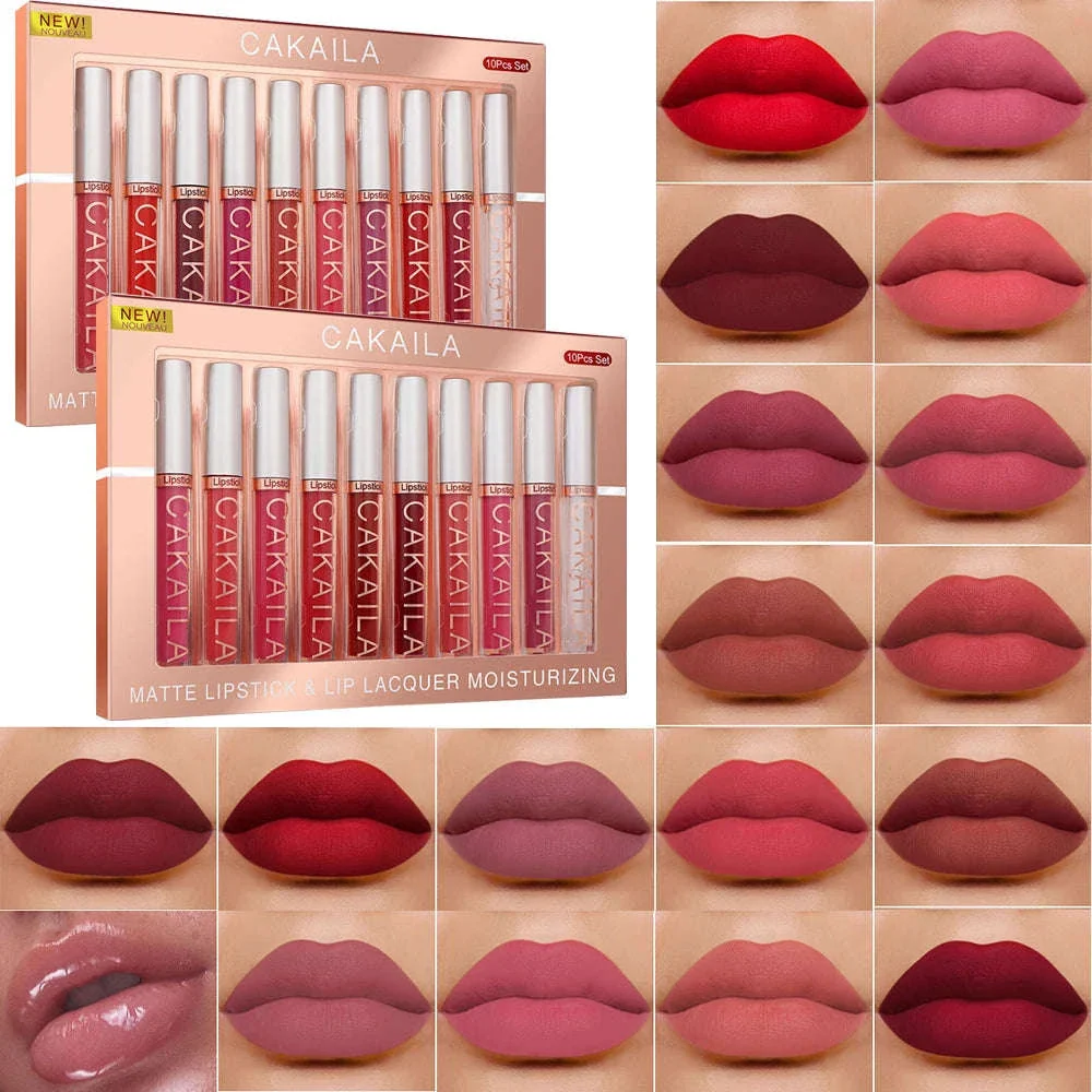 Matte Liquid Lipstick Set – 10pc Waterproof Velvet Lip Colors
