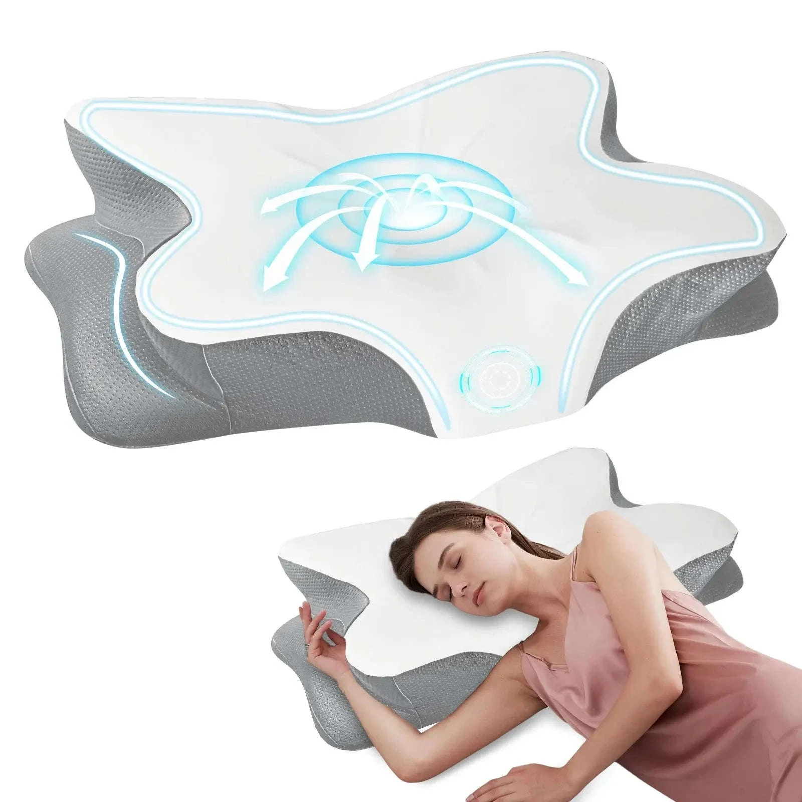 Memory Foam Cervical Neck Pillow with Cooling Breathable Cover - Image 11