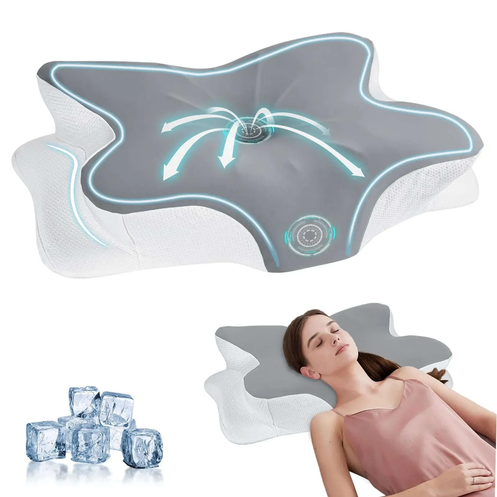 Memory Foam Cervical Neck Pillow with Cooling Breathable Cover - Image 7
